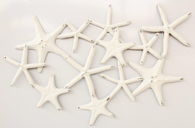 White Metal Starfish Wall Hanging